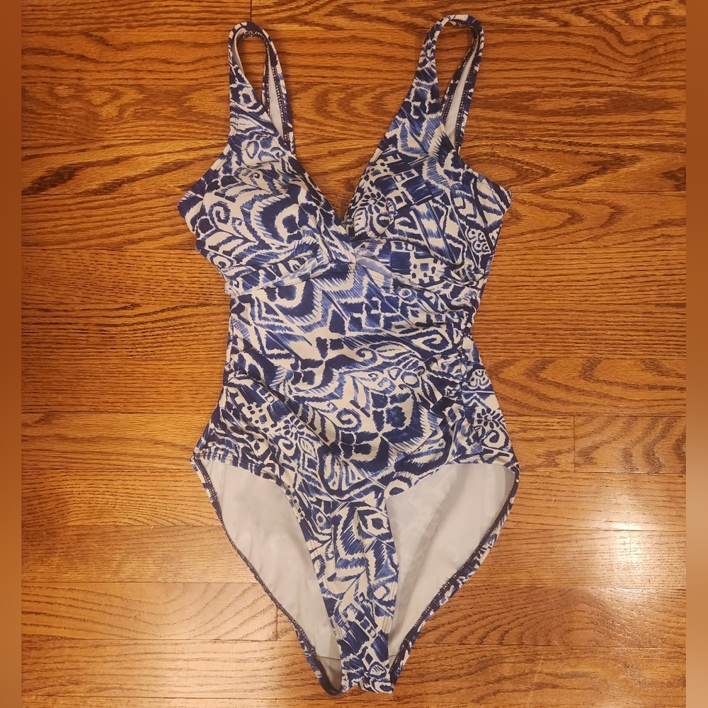Ralph Lauren Blue Abstract One Piece Swimsuit 6
